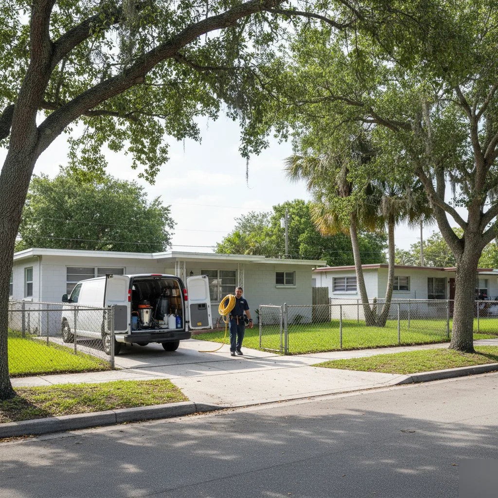 Carpet cleaning van glenvar heights miami residential street