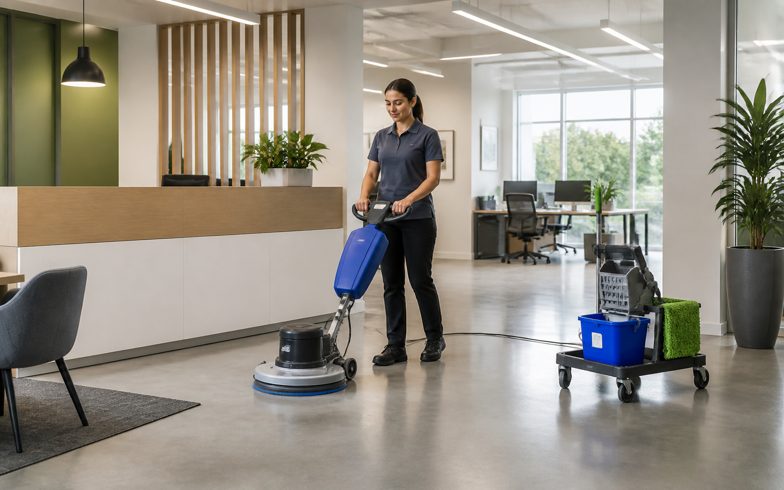 Commercial cleaning services for offices and retail spaces